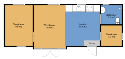 Plattegrond mindervalide bungalow